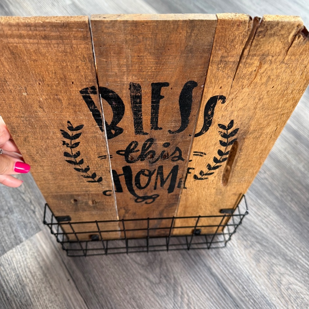 Farmhouse Bless This Home wooden wall decor